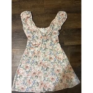 Abercrombie & Fitch A&F Floral Front Knot Mini Dress Small Easter! Spring!